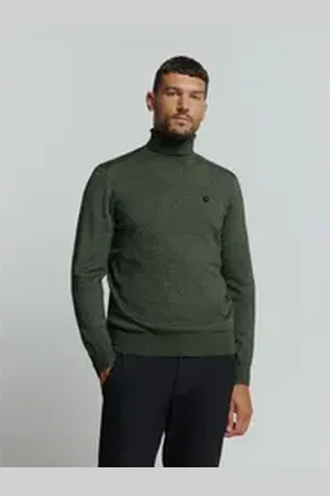 No Excess Rollkragenpullover Rollkragenpullover grau|grün M