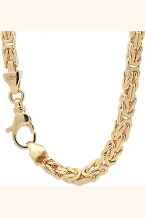 HOPLO Königskette Goldkette Königskette Länge 21cm - Breite 4,0mm - 585-14 Karat Gold, Made in Germany goldfarben 21 cm Armkette Herren