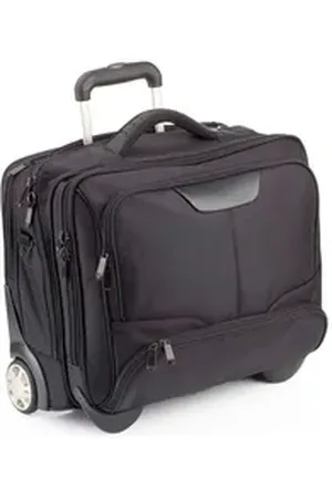 Dermata Business-Trolley Notebooktrolley Pilotenkoffer mit Rollen viele Fächer, bis 17, 2 Rollen schwarz