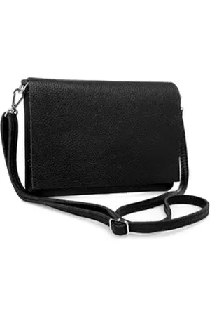 CASPAR Clutch Abendtasche Stilvolle Damen Leder Tasche -CLASSIC LINE- Modell No.839, leicht, elegant & unempfindlich - 100% Echtleder - Handmade in Italy schwarz