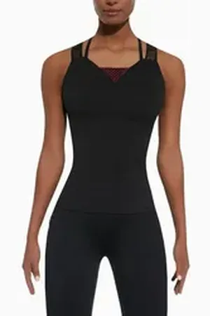 Basbleu Trägertop Sport-Top Sweat Shirt Trägertop 200den INSPIRE Tragekomfort lila|schwarz M