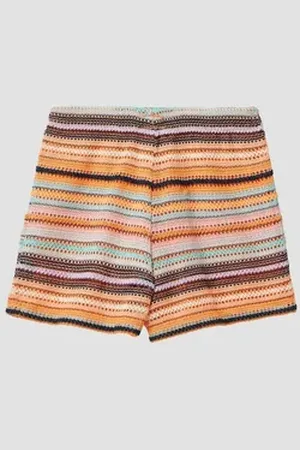 QS by s.Oliver Leggings Wide-Leg-Shorts mit gestrickten Streifen und Jerseyfutter 92