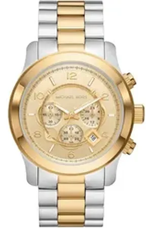 Michael Kors Chronograph RUNWAY MK9075, Quarzuhr, Armbanduhr, Damenuhr, Stoppfunktion, Edelstahlarmband goldfarben