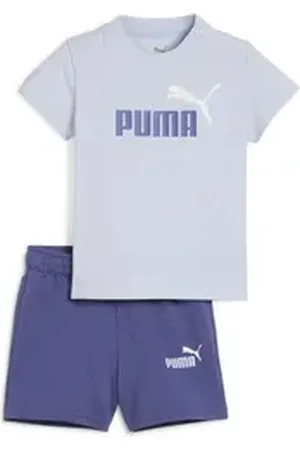 PUMA Trainingsanzug MINICATS ESS TEE AND SHORTS SET INF (2-tlg) blau 98