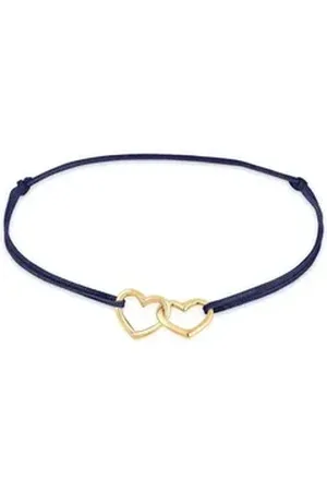 Elli Armband Herz Nylon Bändchen 925 Sterling Silber goldfarben