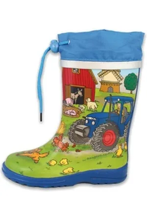 Beck Gummistiefel Bauernhof Gummistiefel (wasserdichter, schmaler Stiefel, für trockene Füße bei Regen und Matschwetter) herausnehmbare Innensohle, weicher flexibler Naturkautschuk blau 35 EU