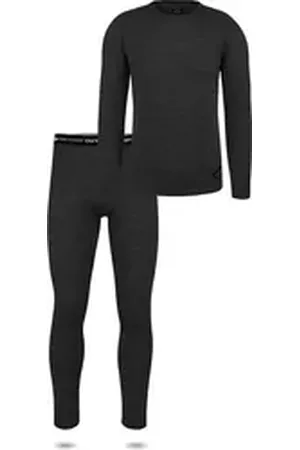 Normani Thermounterhemd Herren Merino Unterwäsche-Set Melbourne/Sydney Thermounterwäsche Skiunterwäsche 100% Merinowolle schwarz 4XL