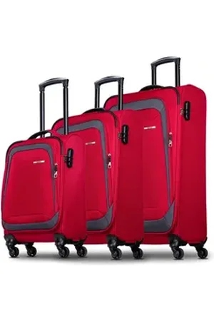 Nowi Trolley Koffer Weichschalenkoffer mit Rollen & Zahlenschloss - M-L-XL SET rot 189 cm