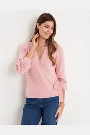 Threadbare Strickjacke (1-tlg) mit toller Wickel-Funktion rosa 42