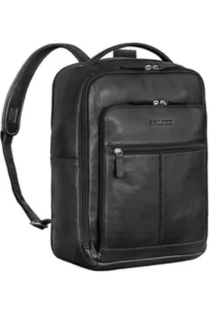 STILORD Notebook-Rucksack "Gordon" Geschmackvoller Rucksack Leder Herren und Damen schwarz
