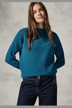 CECIL Stehkragenpullover mit Turtleneck blau L (42)