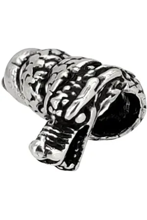 Kiss of Leather Bartkamm Bartperle Haarperle aus 925 Silber Drache Bartschmuck Haarschmuck silberfarben