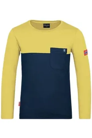 TROLLKIDS Longsleeve Bergen blau|gelb 164