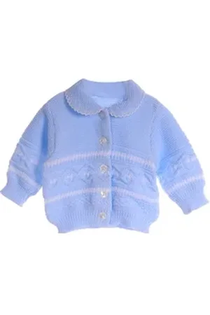 La Bortini Strickjacke Baby Strickpullover Pullover Pulli in Blau blau 44-50