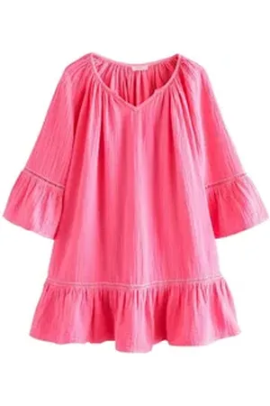 Next Strandkleid Kaftankleid aus 100 % Baumwolle (1-tlg) rosa 166 (15 J.)