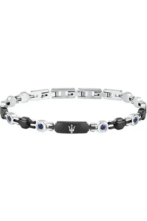 Maserati Edelstahlarmband Herren-Armband Edelstahl Saphir silberfarben