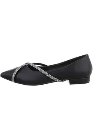 Ital-Design Damen Schlupfschuhe Party & Clubwear Ballerina Blockabsatz Klassische Ballerinas in Schwarz schwarz 38 EU