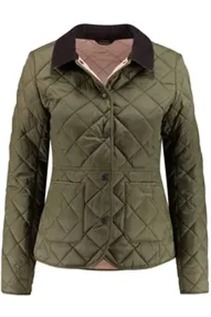 Barbour Steppjacke Damen Steppjacke DEVERON QUILT Regular Fit (1-St) grün 46