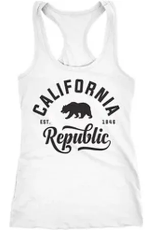 Neverless Tanktop Damen Tank-Top California Republic Racerback ® weiß XXL