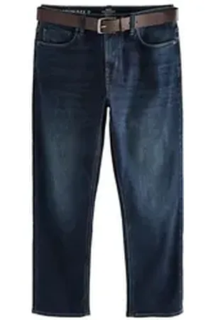 Next Straight-Jeans Straight Fit Motionflex- Jeans mit Gürtel (2-tlg) blau 34