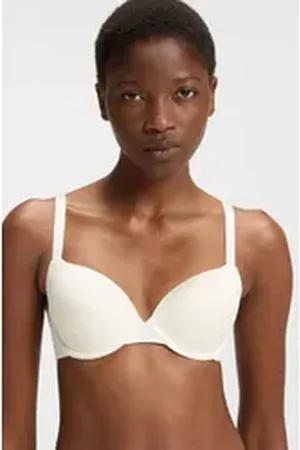 HUGO BOSS Bügel-BH UNDERWIRE BRA CI mit Schriftzug auf den Trägern weiß 80