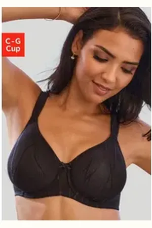Nuance Minimizer-BH mit Bügel und breiten, gefütterten Trägern, aus hübschem Glanzjacquard schwarz 95