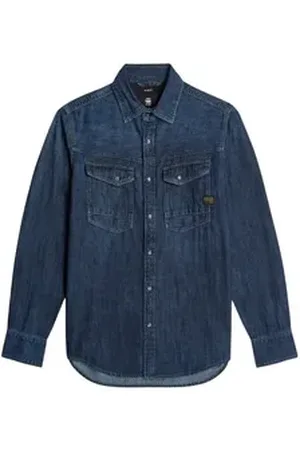 G-Star Langarmhemd Hemd Denim Langarmhemd (1-tlg) blau L
