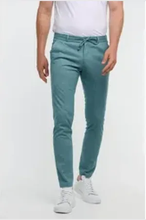 Zuitable Anzughose – Herren Stoffhose mit Tunnelzug im Slim Fit grün 54
