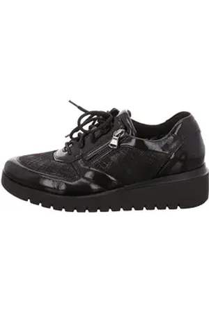 Waldläufer Waldläufer Freizeit Schnürer für Damen in schwarz schwarz Keilsandalette (1-tlg) 7,5