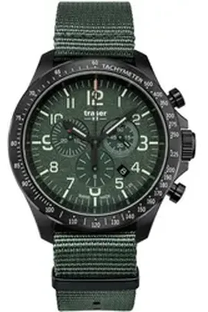 Traser Quarzuhr H3 109463 P67 Officer Chronograph Green Nato Herrenuhr 46mm 10A H3 109463 P67 Officer Chronograph Green Nato Herrenuhr 46mm 10ATM