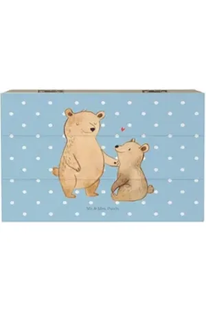 Mr. & Mrs. Panda Dekokiste Bär Großer Bruder 19 x 12 cm - Blau Pastell - Geschenk, Papa, Papa So (1 St), Schöne Designs blau 19 cm x 12 cm x 10 cm