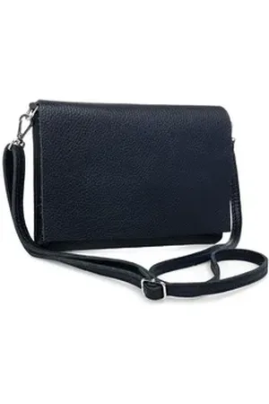 CASPAR Clutch Abendtasche Stilvolle Damen Leder Tasche -CLASSIC LINE- Modell No.839, leicht, elegant & unempfindlich - 100% Echtleder - Handmade in Italy blau