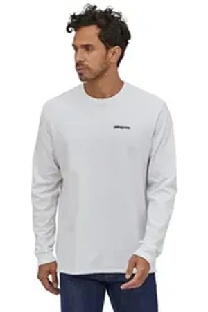 Patagonia Langarmshirt Herren Langarmshirt L/S P-6 Logo Responsibili-Tee weiß XL