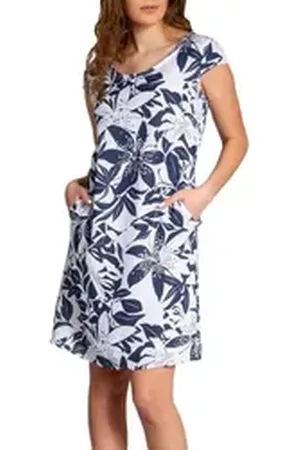 CASPAR Sommerkleid SKL026 knielanges elegantes Damen Sommer Leinenkleid Luftig leicht, figurumspielende Form, mit seitlichem Jersey-Einsatz weiß M - DE38 UK10 IT42 ES40 US8