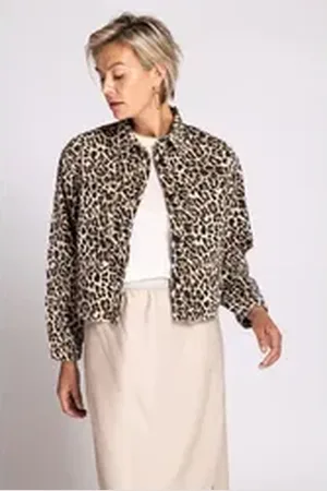 Zhrill Blouson LOUIE mit Animal-Print braun L