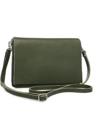 CASPAR Clutch Abendtasche Stilvolle Damen Leder Tasche -CLASSIC LINE- Modell No.839, leicht, elegant & unempfindlich - 100% Echtleder - Handmade in Italy grün