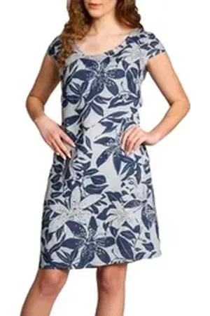 CASPAR Sommerkleid SKL026 knielanges elegantes Damen Sommer Leinenkleid Luftig leicht, figurumspielende Form, mit seitlichem Jersey-Einsatz grau XXL - DE44 UK16 IT48 ES46 US14