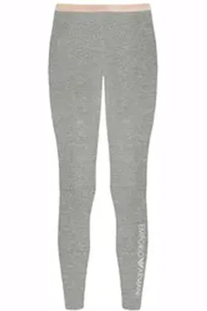 Emporio Armani Leggings Iconic mit umlaufendem Markenschriftzug am Bund grau L