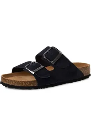 Tamaris Pantolette, Hausschuh, Schlappen mit zwei verstellbaren Schnallen blau 41 EU