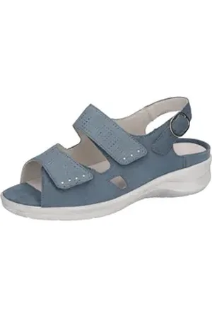 Waldläufer Waldläufer MERLE Sandale, Komfortschuh mit Klettverschlüsse und Druckknopf, M-Weite blau 42,5 EU