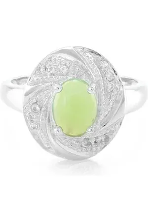 Cavill Silberring Australischer Chrysopras & Weißer Topas Silberring, 0,63ct (1-tlg) beige|silberfarben
