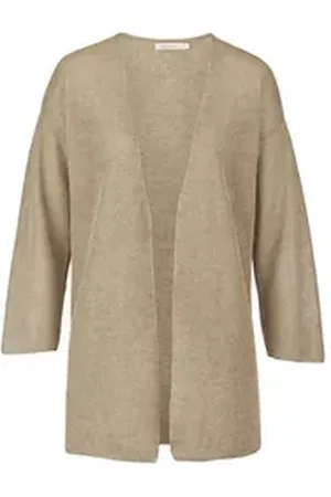 hessnatur Strickjacke aus reinem Bio-Leinen (1-tlg) beige M