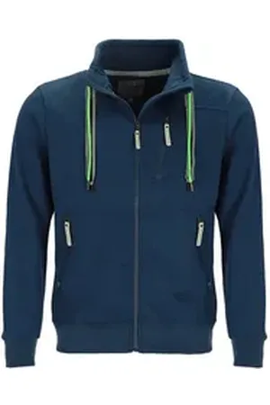 Coastguard Sweatjacke Herren Jacke mit Kordelband-Stehkragen & wasserdichtem Reißverschluss blau M