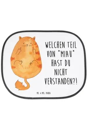 Mr. & Mrs. Panda Sonnenschutz Katze Mittelfinger - Weiß - Geschenk, Kater, Cat, Katzensouvenirs, So, Seidenmatt, Vielseitig weiß