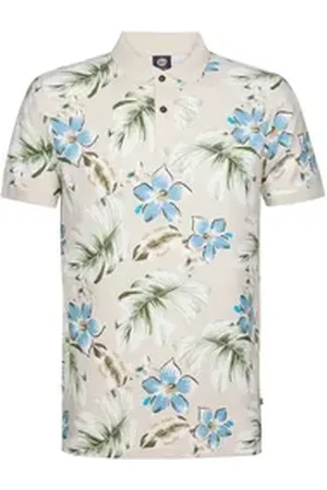 Petrol Industries Poloshirt – Poloshirt mit tropischem Allover-Muster weiß XXL