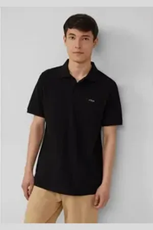 QS by s.Oliver Poloshirt Poloshirt aus Baumwollpiqué Polokragen, Knöpfe, Regular Fit schwarz M