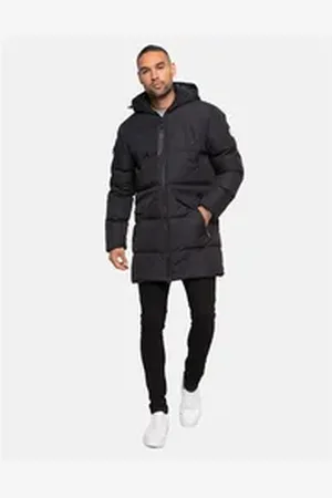 Threadbare Steppmantel THB Jacket Tingley Padded mit gemütlicher Kapuze schwarz XXL