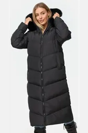 Threadbare Steppmantel THB Lazuli Quilted Jacket mit wärmender Kapuze schwarz 42