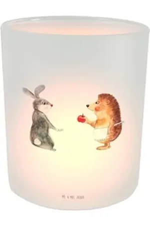 Mr. & Mrs. Panda Windlicht Hase Igel - Transparent - Geschenk, Tiere, Liebeskummer Geschenk, Trö (1 St), Charmante Designs