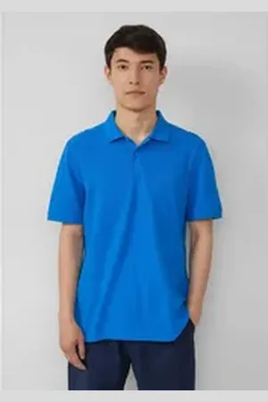 QS by s.Oliver Poloshirt Poloshirt aus Baumwollpiqué Polokragen, Knöpfe, Regular Fit blau L